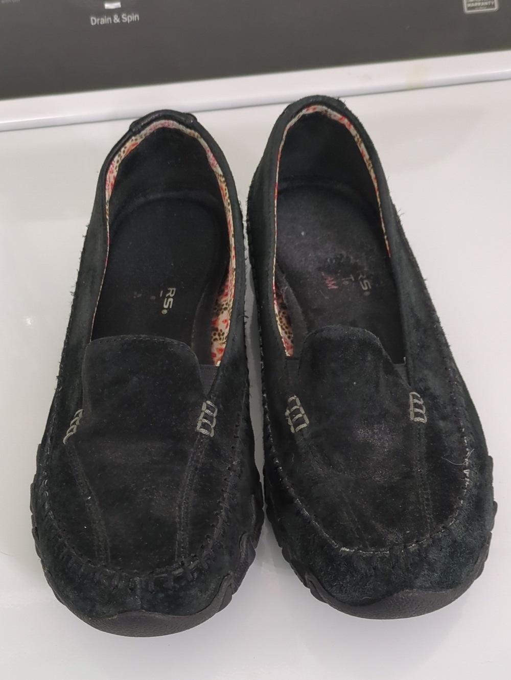 Black Suede Slip-On Loafers